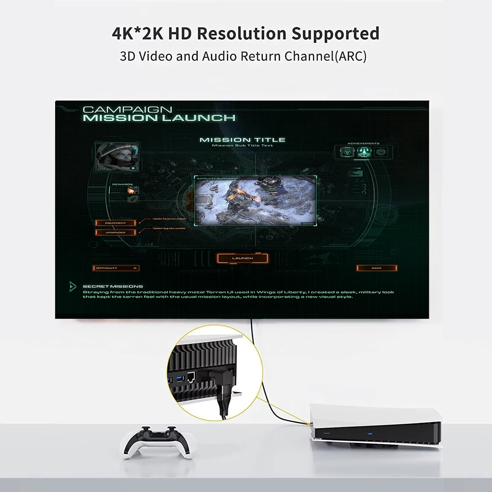 ZOGUO-Macho para Fêmea HDMI Extender Adapter, 90 Graus Conversor de ângulo ascendente, 4K Conector HD para HDTV, Parede, TV, Roku, Laptop