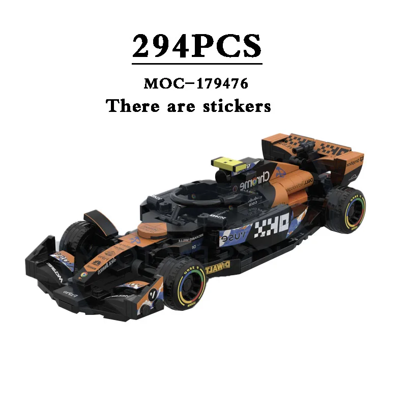 Building Block MOC-179476 MOC-F1 Racing Car MCL38 Small Car Toy, Assembly Model 291PCS Kids Birthday Gift Christmas Toy DIY Gift