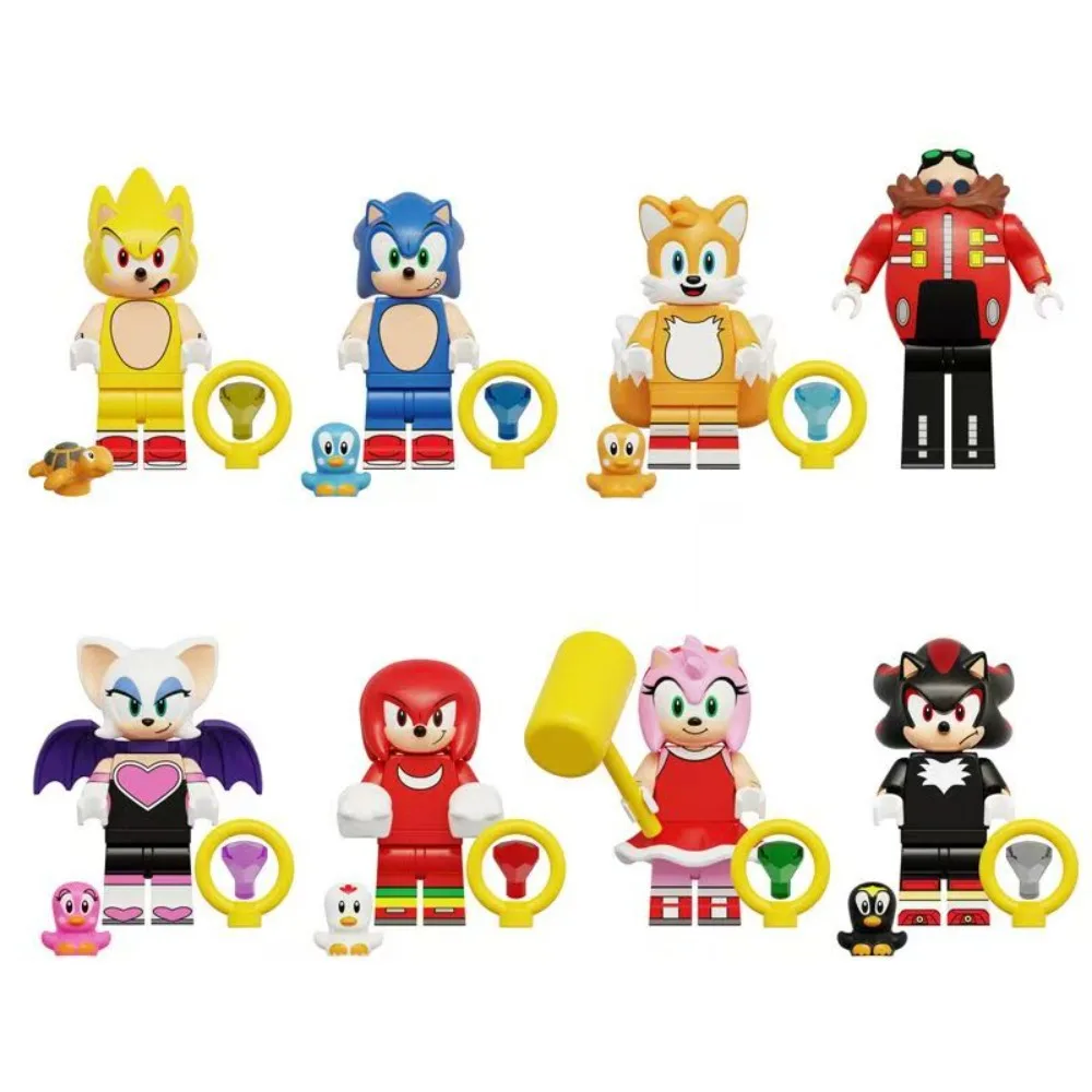 

New Christmas Cartoon Sonic The Hedgehog Building Blocks Assembly Model Doll Girl Boy Toy For Children Birthday Collocatio Gift