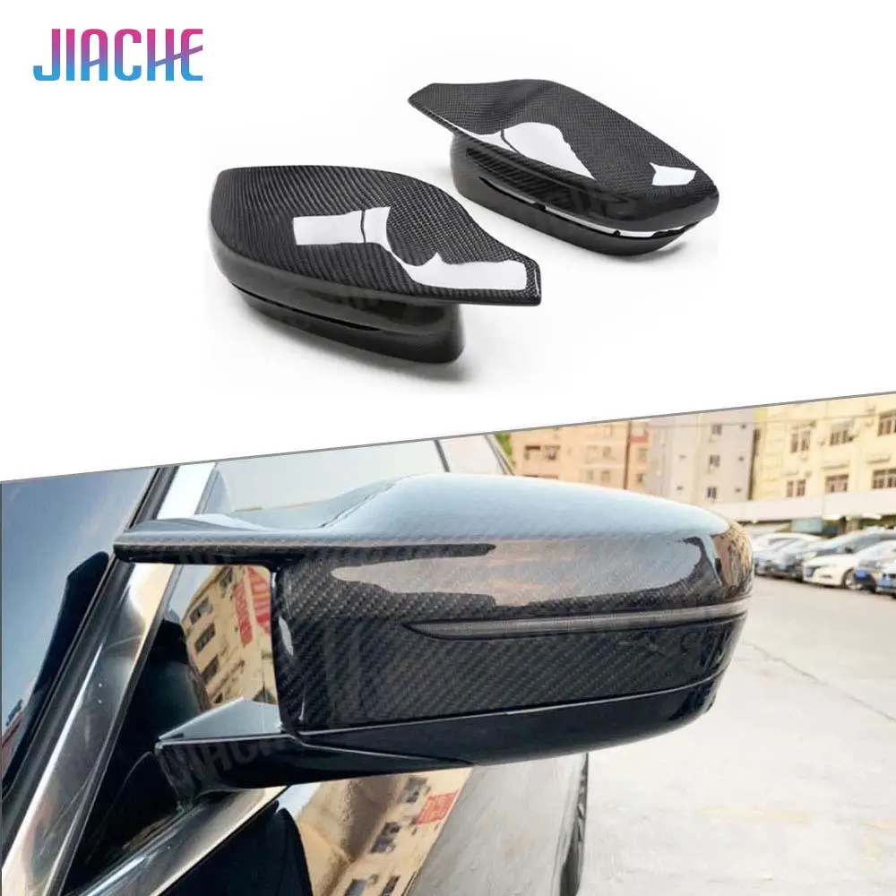 

For BMW 3 5 6 7 8 Series G11 G12 G14 G15 G16 G20 G21 G30 G31 2020 UP Gloss Black Rearview Mirror Cover Gap Carbon Fiber