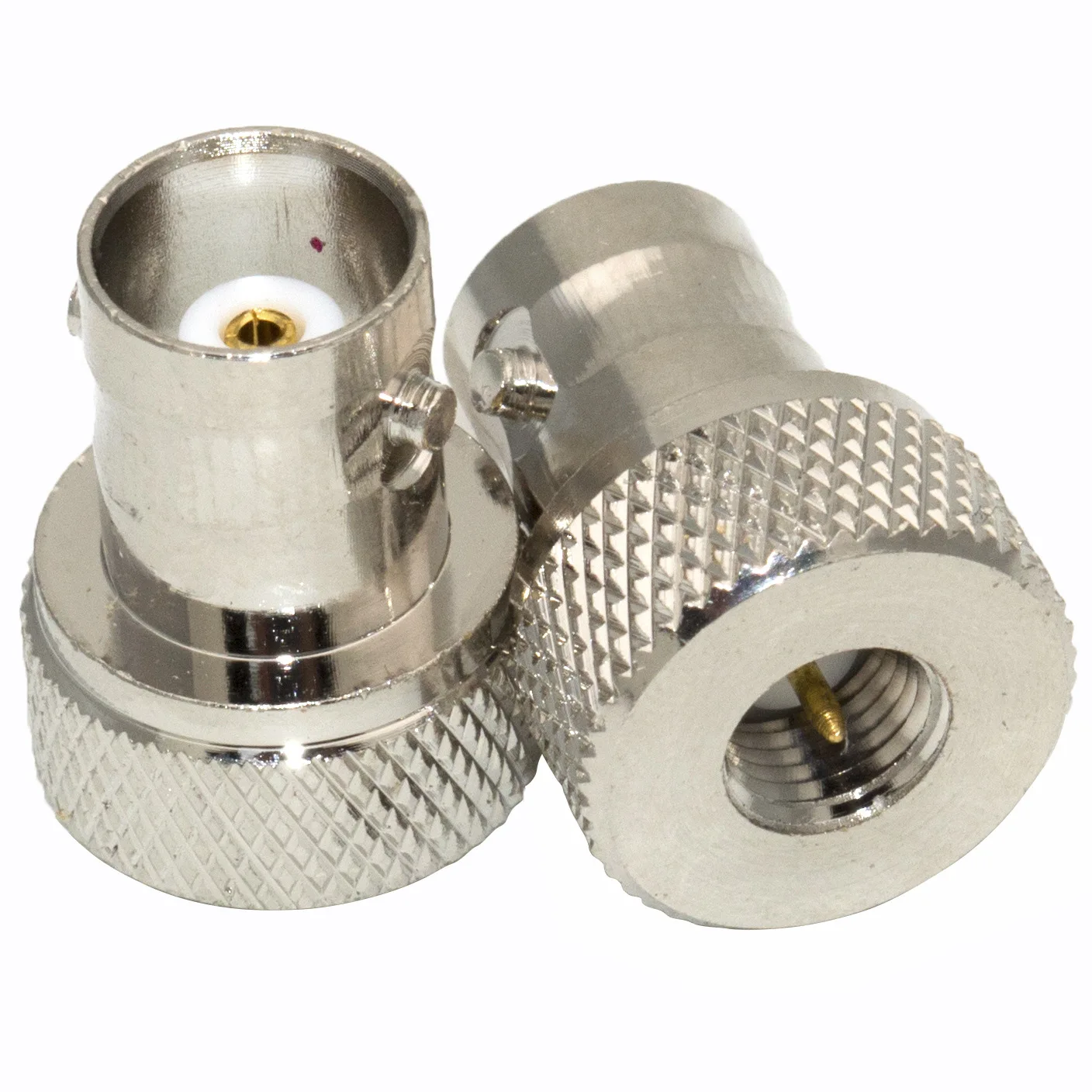BNC-Buchse auf SMA-Stecker, vernickelte Koaxial-HF-Adapter, Hochfrequenz-BNCK/SMAJ-HF-Stecker für CB-Funkgeräte und Ham-Stationen – Detail 2