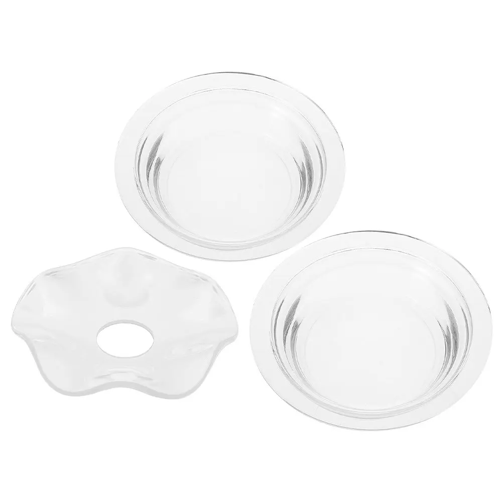 

3Pcs Glass Aromatherapy Dish Wavy Edge Transparent for Oil Warmer Plate Wax Melt Burner Replacement Home Fragrance Diffuser