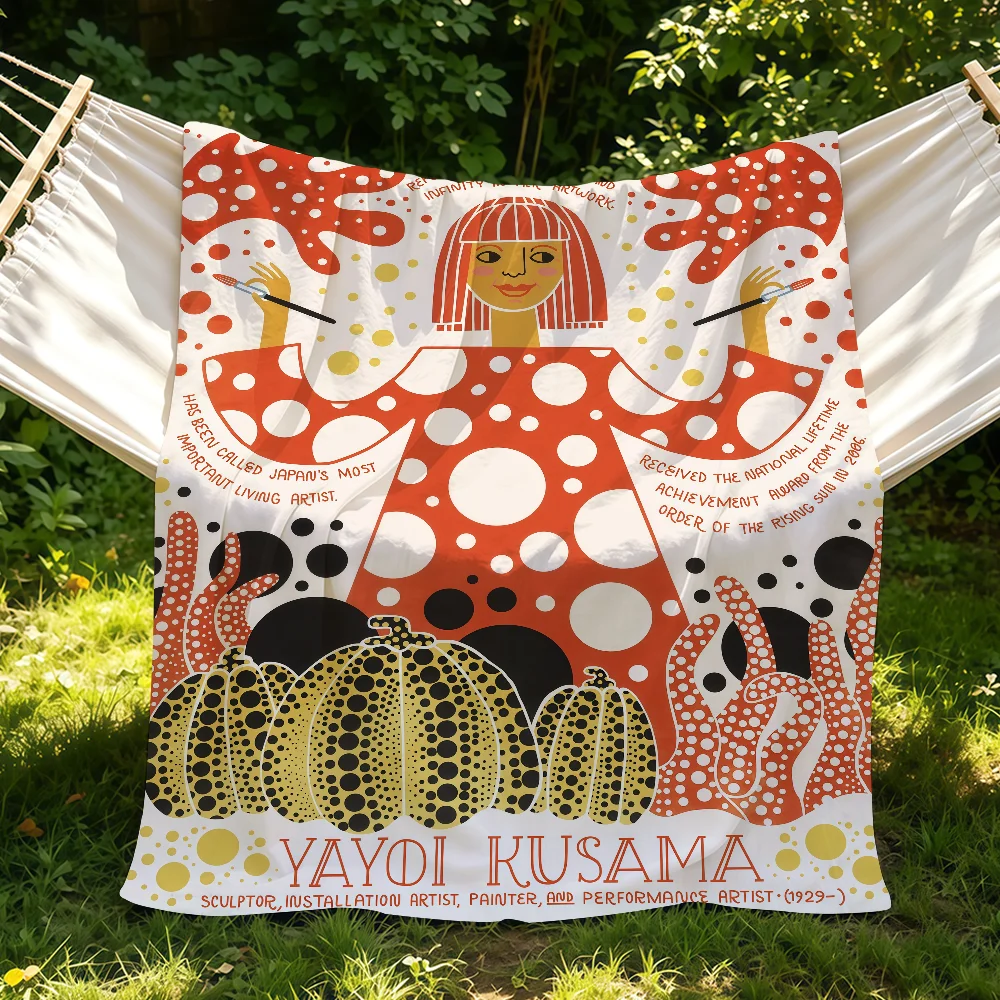 Japanese Artist Y-yayoi Kusama Blanket Suitable For Sofas Beds Offices Cars Outdoor Travel An Ideal Gift For Friends Family