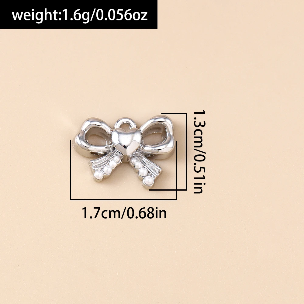 Leslie 5 Stück Gold Silber Farbe Schleife Serie Schleife Schleife Charm Anhänger für handgemachte Halskette Armband Schmuckherstellung Zubehör – Detail 9