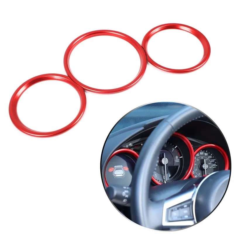 Für Mazda MX-5/Fiat 124/Abarth 124 ab Baujahr 2016, Armaturenbrett-Displayrahmen, Dekorativer Ring, Auto-Innenausstattung, Aluminiumlegierung – Detail 3