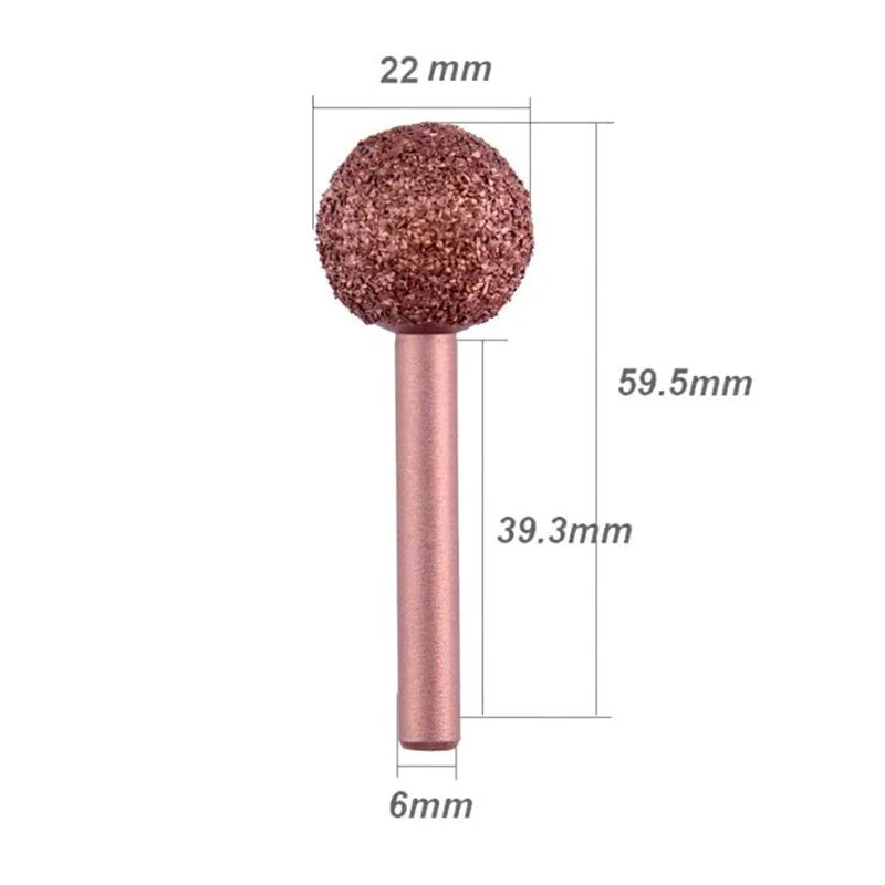 New Car Tire Repair Grinding Head Coarse Grit Buffing Wheel With Linking Rod Tire Repair Tools 22Mm Ball With Round Rod