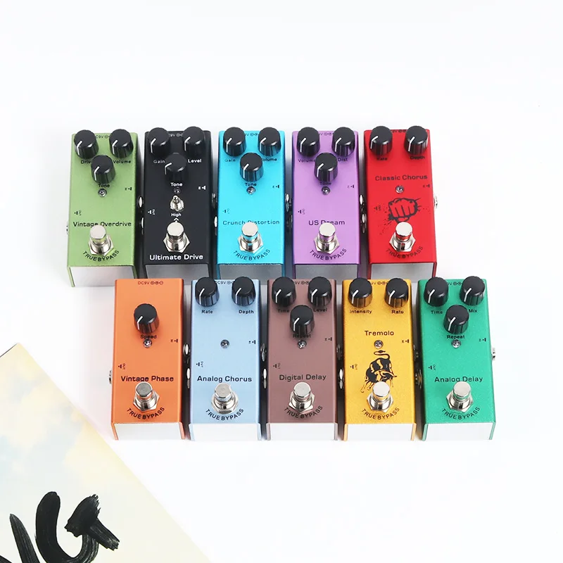 Mini Electric Guitar Effector Ten Kinds of Effects Cross-border Explosion Models Balanced Distortion Overload Farzi Chorus An...