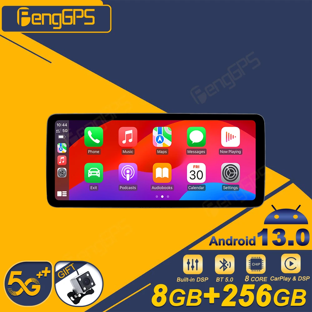 12.8 Inch Android 13 CarPlay Car Radio For Mercedes Benz C Class W250 GLC X253 2015-2019 Touch Screen Multimedia Player GPS DSP