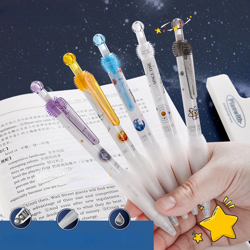 Black Neutral Pen With massage sheath Student Exam Office Signature Black Pen Quick-drying ink Cute Stationary Supplies Gel Pen