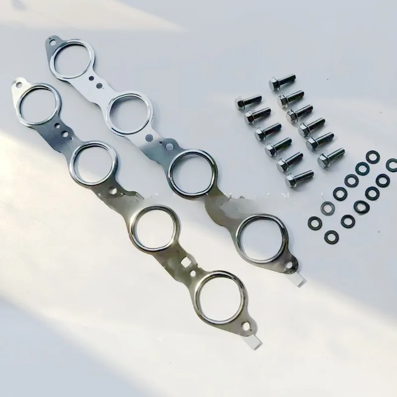 Exhaust Manifold Gasket Set with Fasteners, Compatible with Part Codes 12617944 551696 12555289 12620947