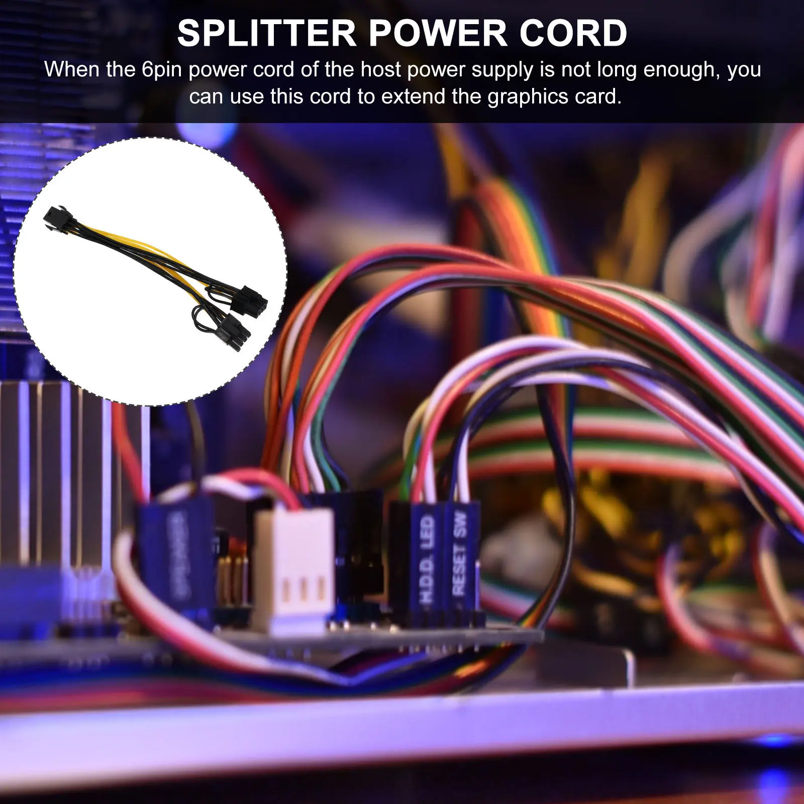 10Pcs Graphics Extension Power Cord 6pin to 8pin GPU Power Cable High Quality Stable Graphics Cards Extension Cable