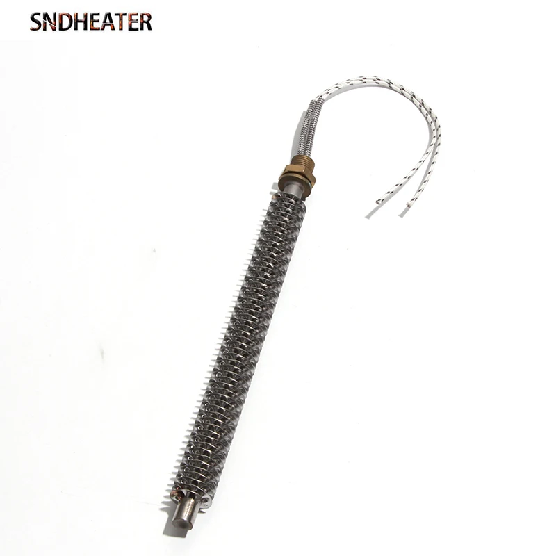 SNDHEATER Finned Heating Tube 304 Stainless Steel Radiator 110V 220V 380V 150W/200W/250W/300W Oven Ten Dia. 12mm Fin 24mm