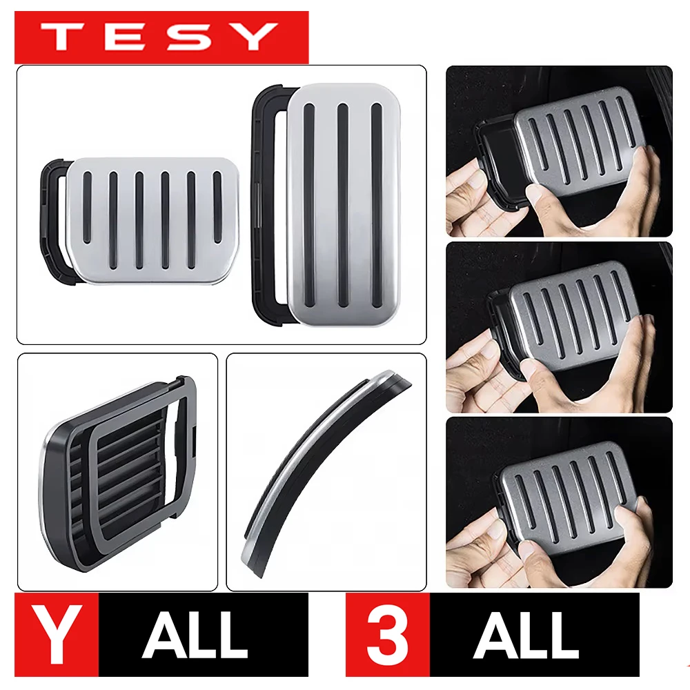 For Tesla Model Y 2020-2025 Launch Model 3 2017-2024 Highland Accelerator Brake Pedal Anti Slip Foot Rest Cover