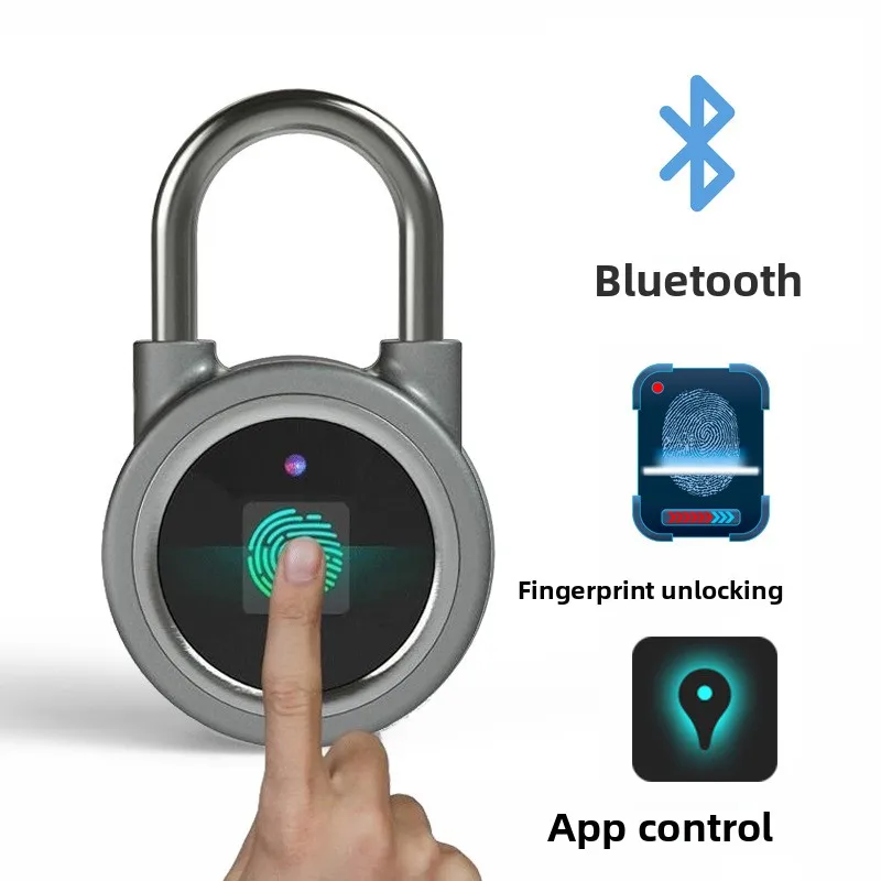 

Bluetooth Fingerprint Padlock Smart Outdoor Door Padlock Luggage Lock Warehouse Dormitory Mobile APP Software Control