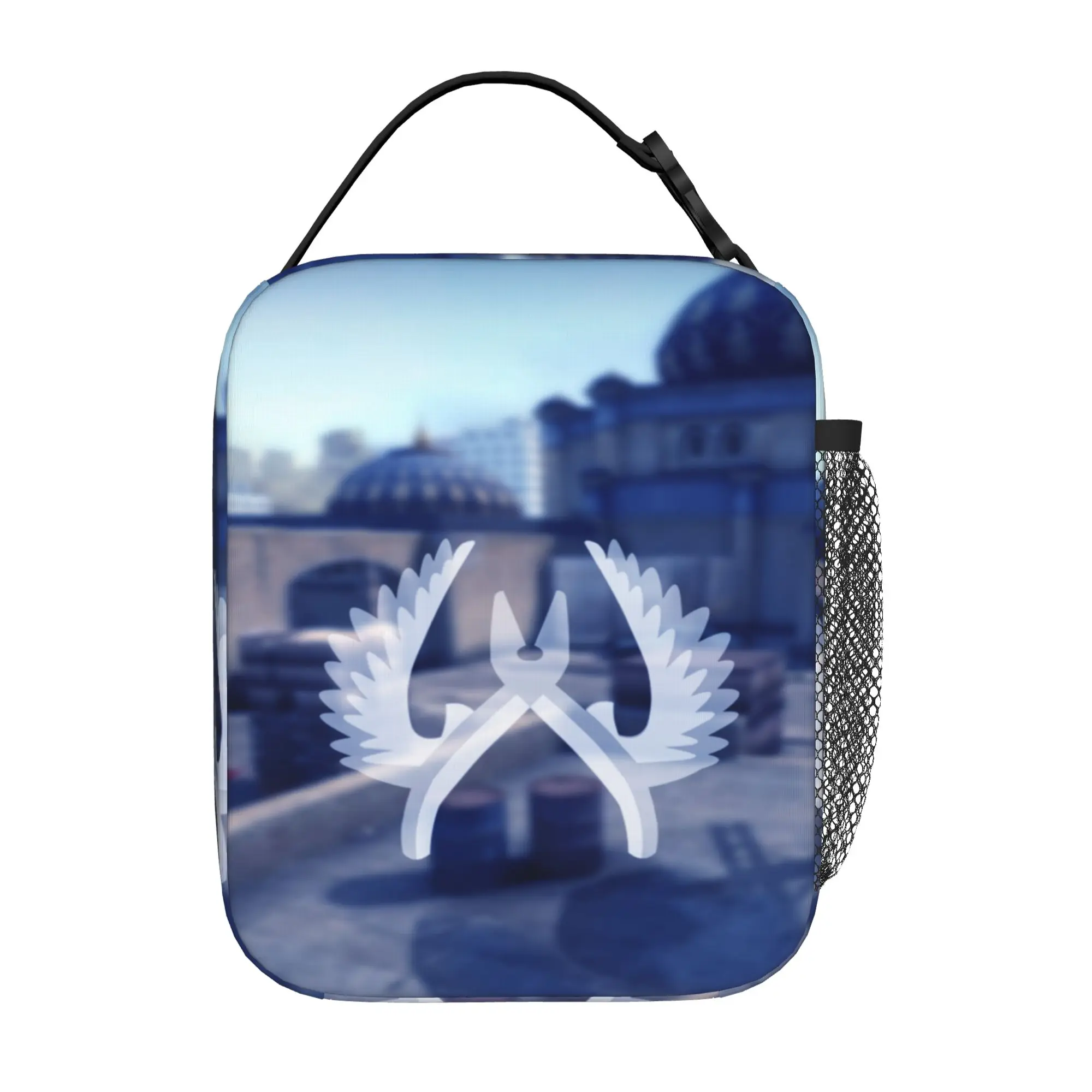 Back to school season  Picnic Bag CSGO Winged Pistol Badge Game Wallpaper Kawaii Good Quality Portable Food Storage Lunch Bag