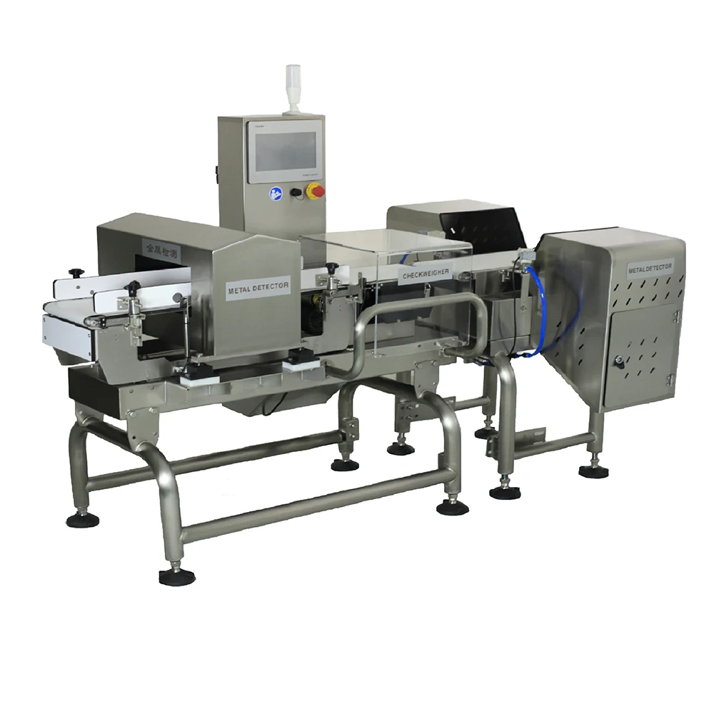 High Speed Metal Detector Checkweigher Combo 0.1g Precision with Dynamic Zero Tracking