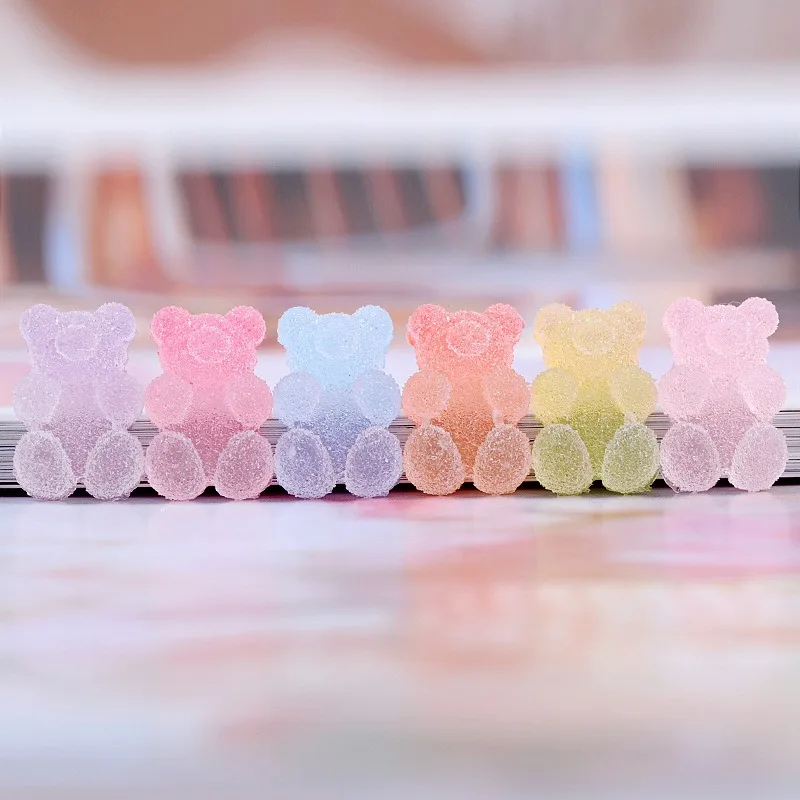 20Pcs Cream Glue DIY Gummy Bear Resin Accessories Japanese Style Edible Look Mini Ornaments for Handmade Craft Decoration