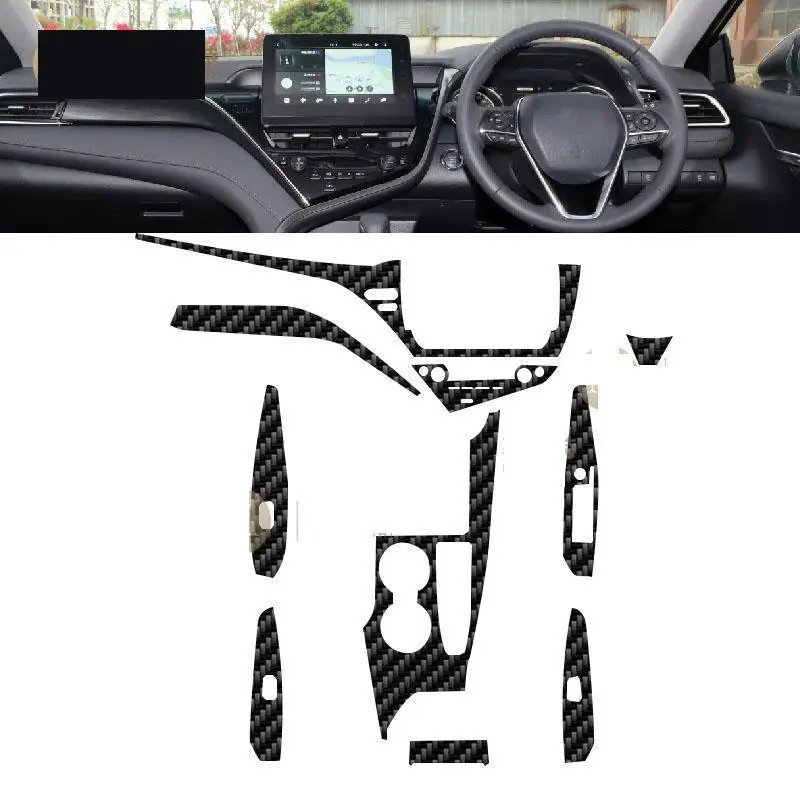 For Toyota Camry 2021-2023 Car interior carbon fibre Film 5D PET Center console Anti scratch resist film Accessories refit PPF