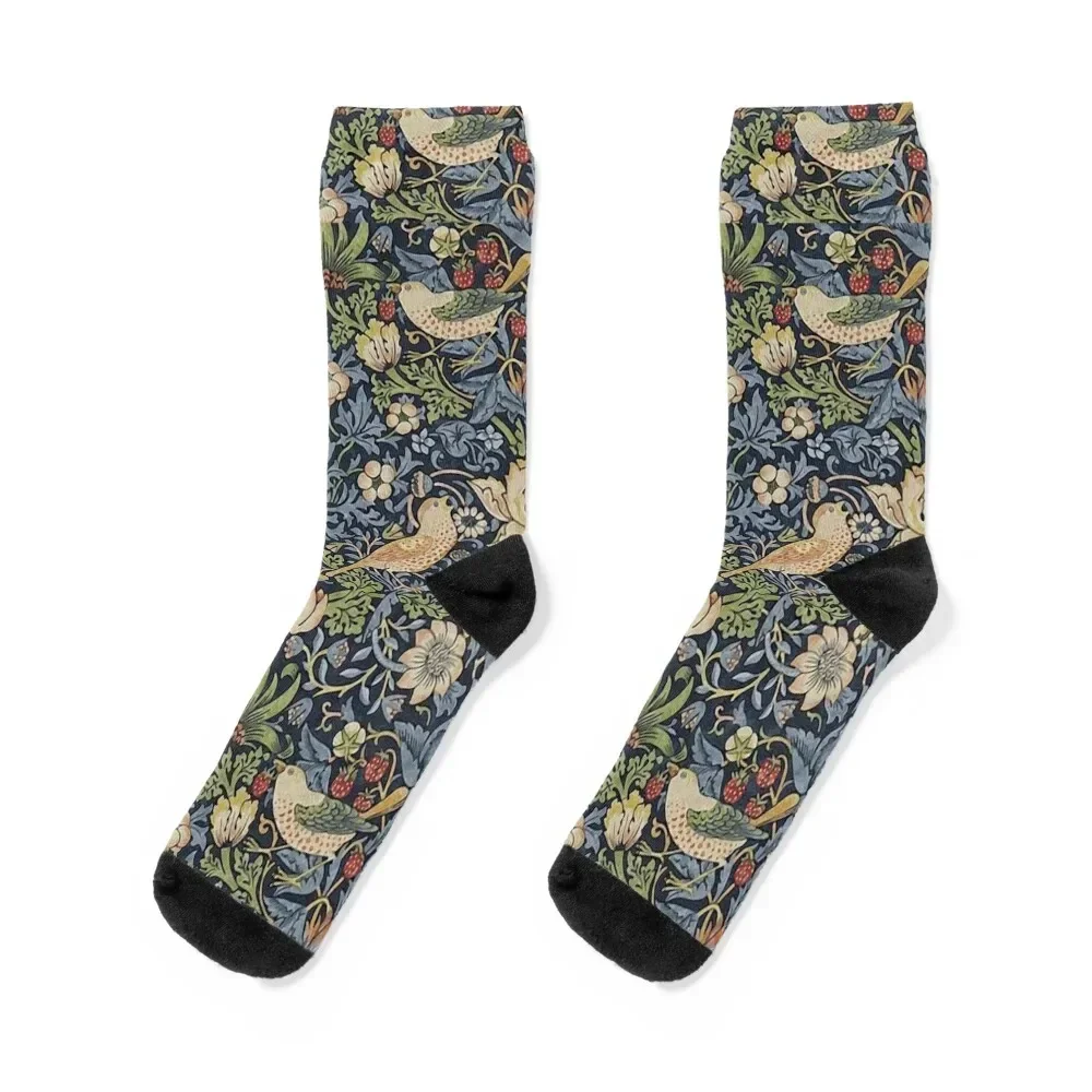 William Morris Strawberry Thief pattern Socks luxury custom winter thermal Boy Socks Women's