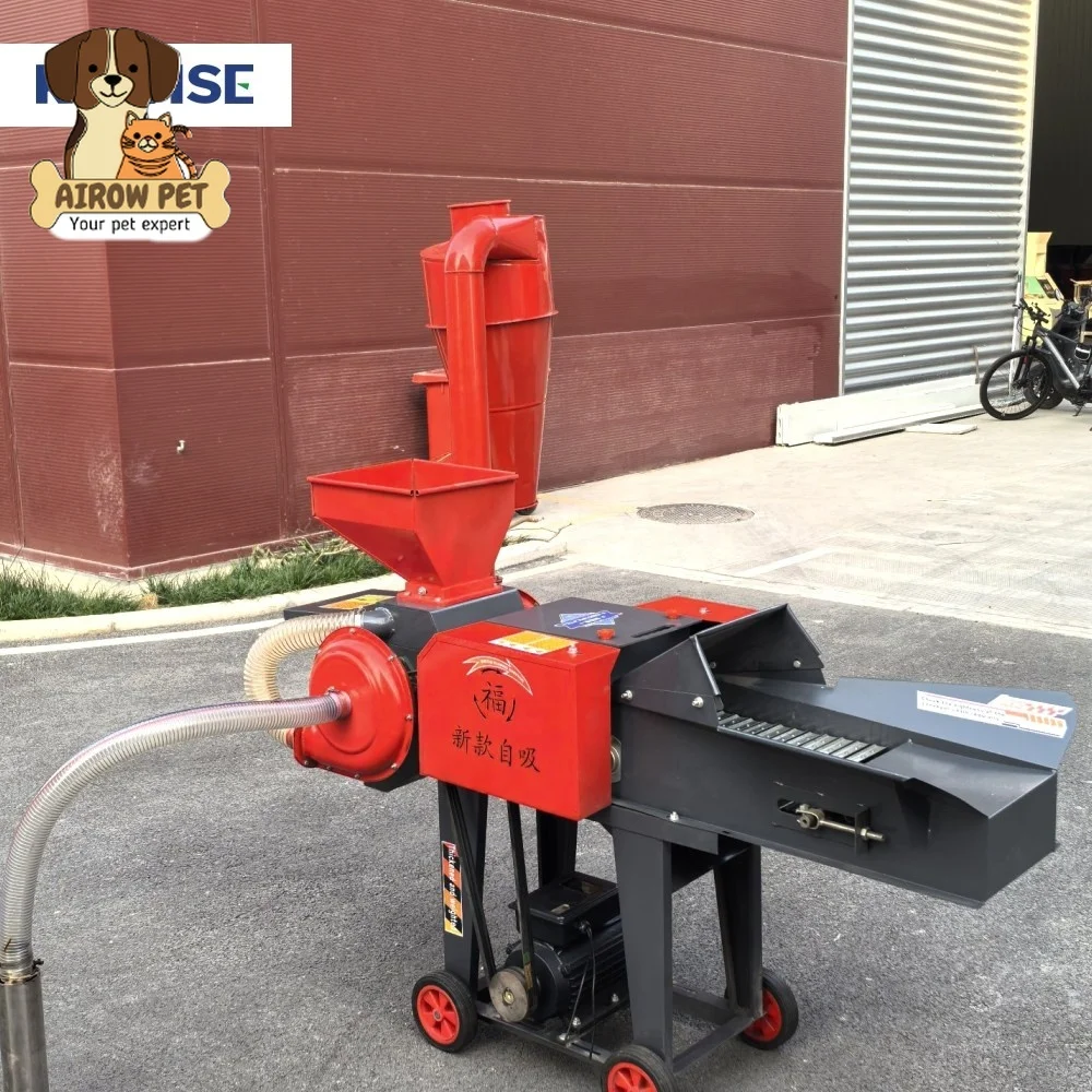 AIROW New Self Priming Multi Function Grass Grain Crusher Electric High Capacity Easy Move for Livestock Feed Preparation Daily