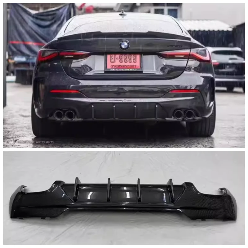 For BMW 4 Series G22 G23 425i 430i 2021 2022 2023 High Quality Carbon Fiber Car Bumper Rear Diffuser Spoiler Exhaust Cover