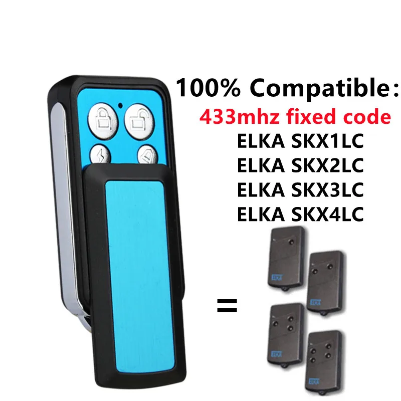433.92MHz ELKA SKX1LC,2LC,3LC,4LC Garage Door Remote Control Gate Command 433MHz Fixed Code