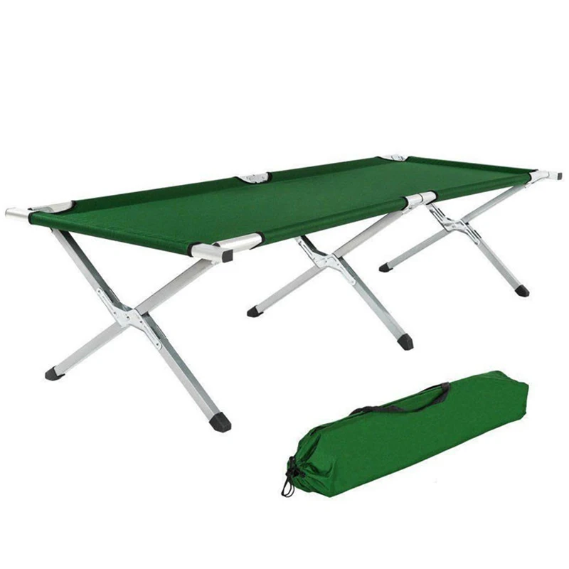 1Pcs Outdoor Metal Folding Bed Single Bed for Camping Travel and Convenient Transportation