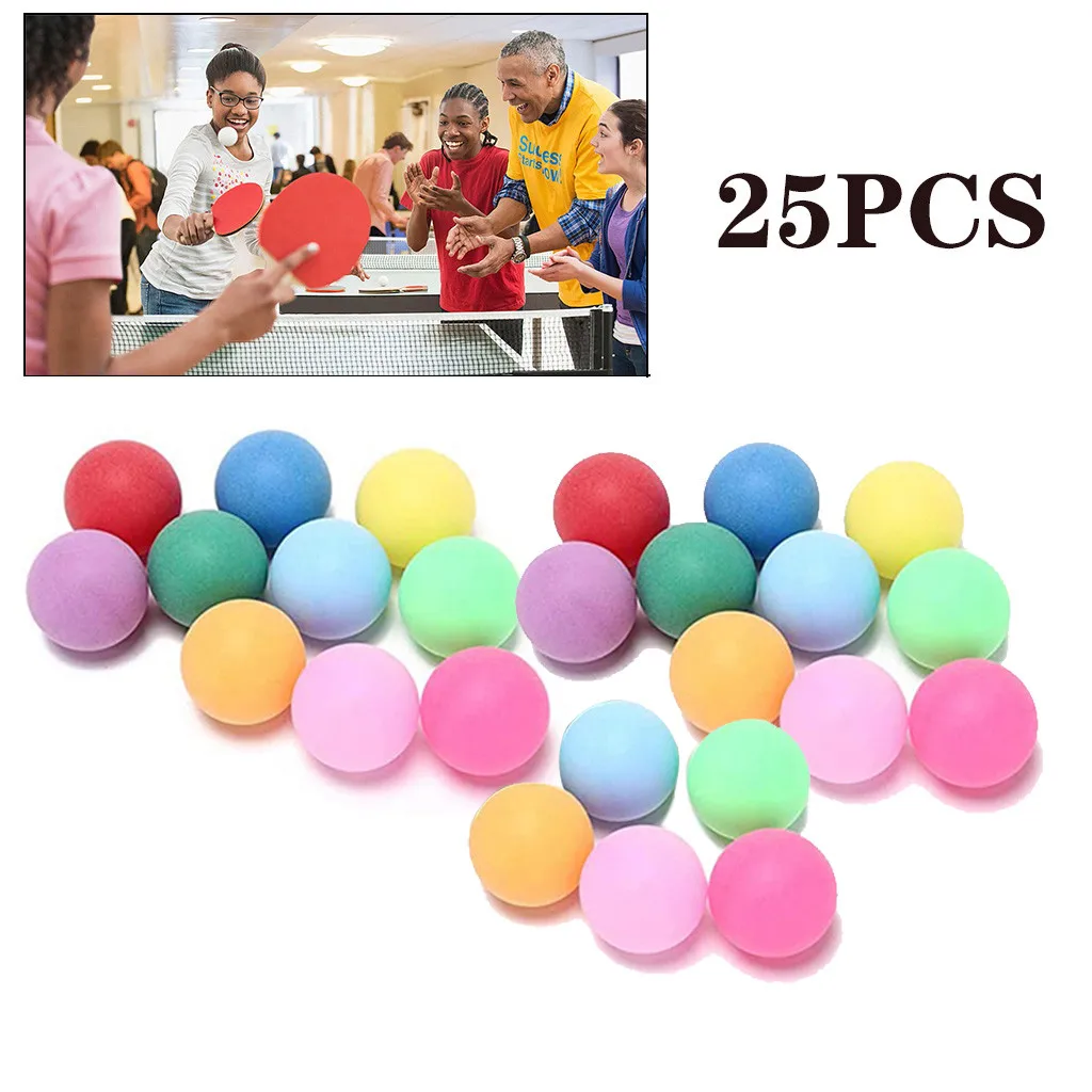 25pcs Colored Ping Pong Table Balls Entertainment Table Tennis Balls Mixed Colors For Lottery Game And Activity #W5