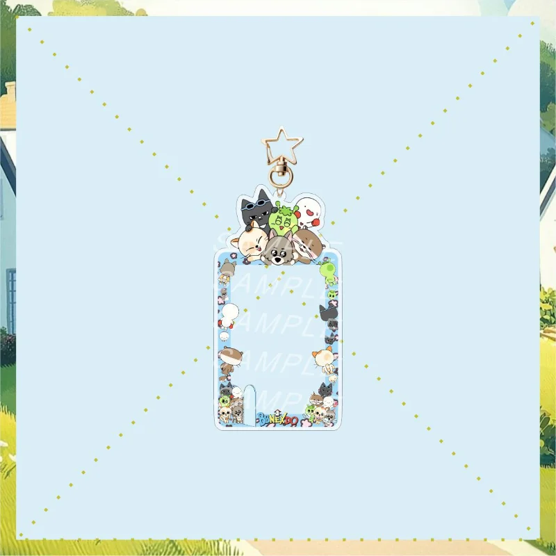 Kpop BOYNEXTDOOR Cartoon Card Insertion Frame Keychain SUNGHO RIWOO JAEHYUN TAESAN LEEHAN Card Storage Pendant Accessories Gift