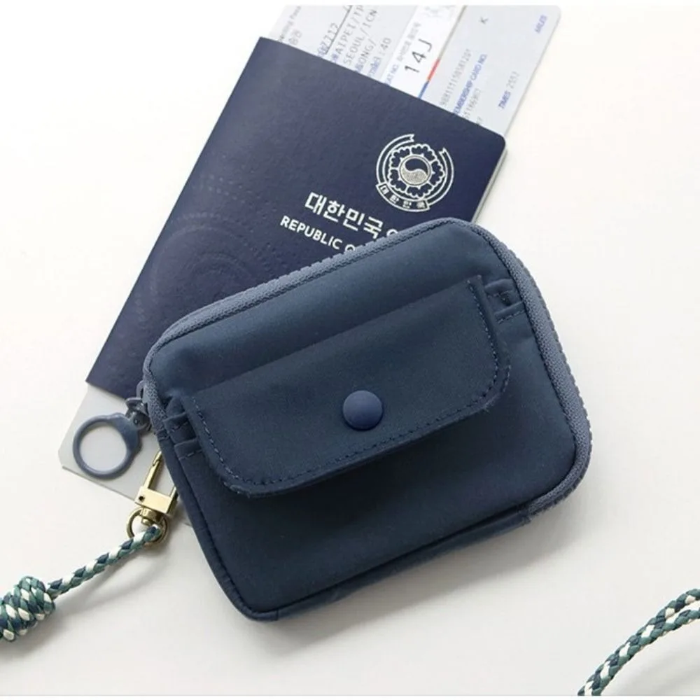 

Fashion Solid Color Coin Purse Zipper Large Capacity Money Bag Wear-resistant Small Wallet Male Female