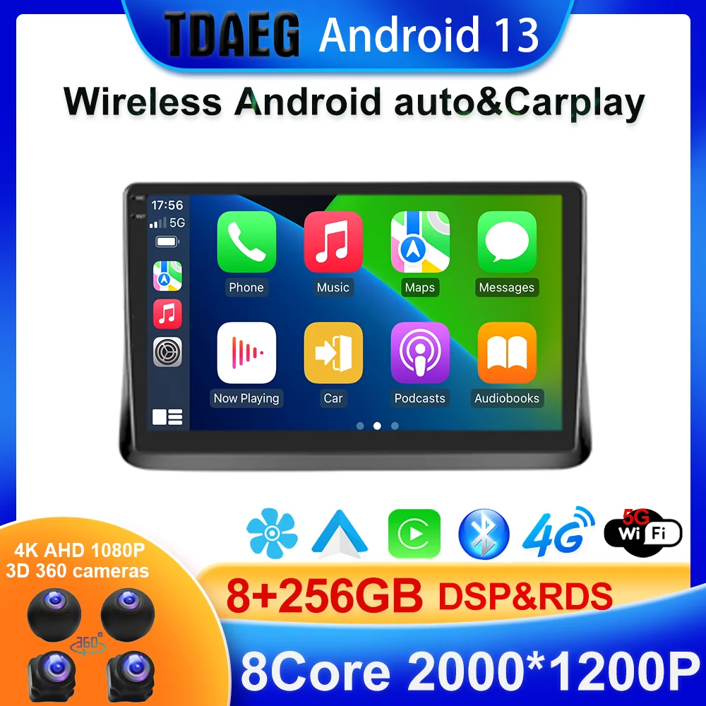 

Android 13 8+256G Car Radio 2 Din 10.1 Inch For Toyota Noah/Esquire/VOXY 2014-2017 Carplay Android Auto BT WiFi GPS Hi-Fi FM