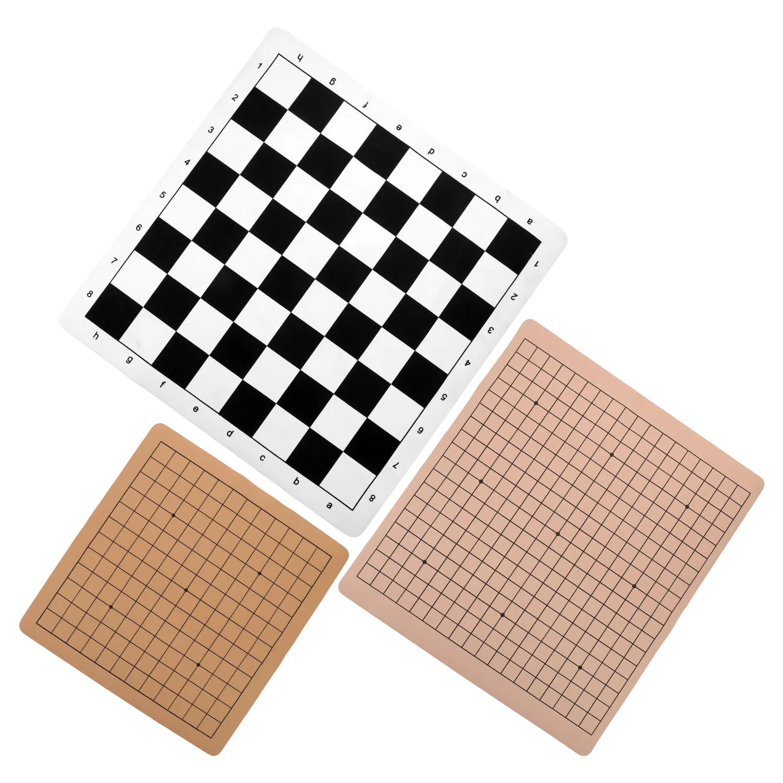 

3Pcs Folding Double Sided Chessboard Portable Roll Up Xiangqi Go Chess Mat for Travel Classroom Home Use Chinese Chess Board