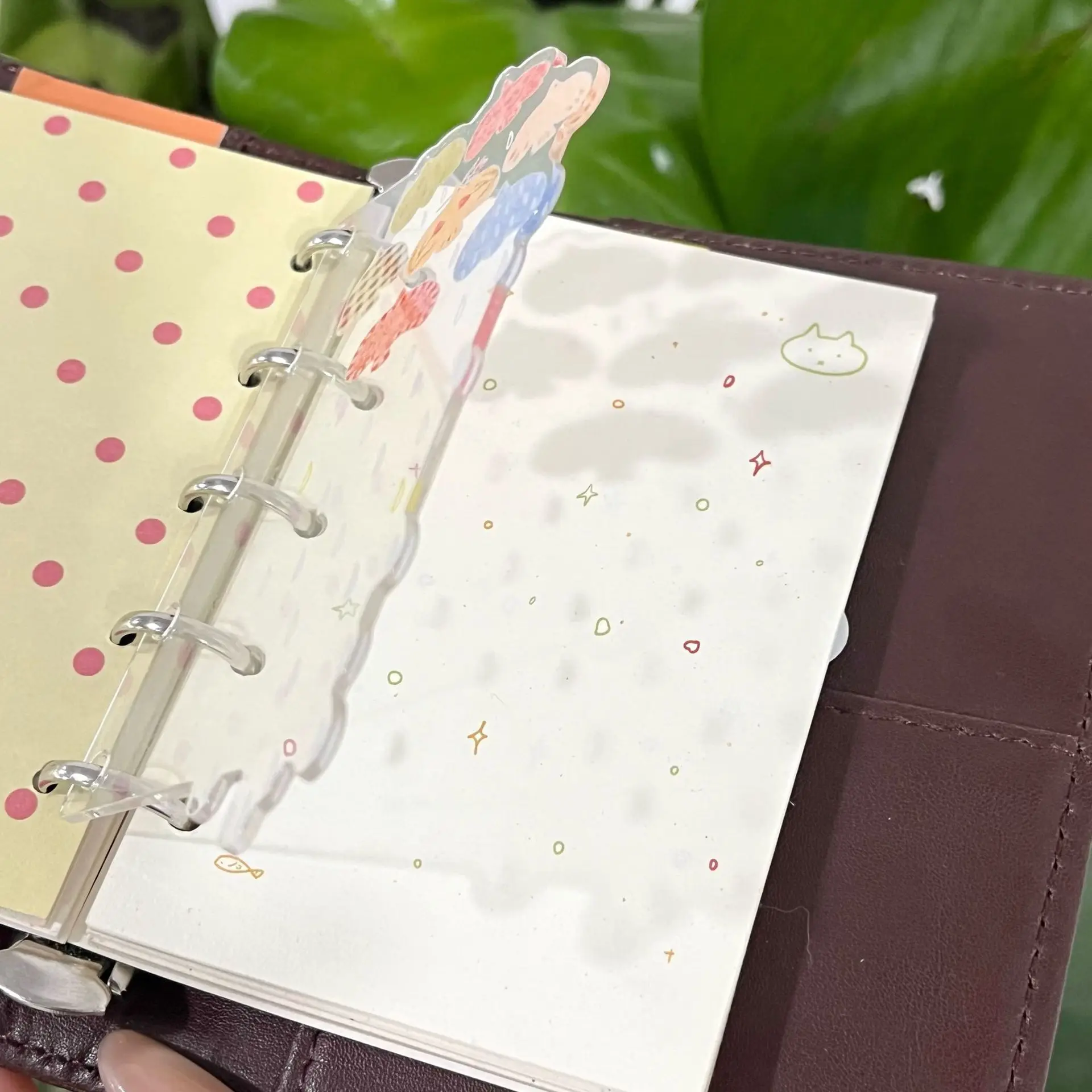 M5 Bird Illustration Acrylic Divider Board Rainy Day Ins Cute Cartoon Loose-leaf Planner Divider Board Office Stationery