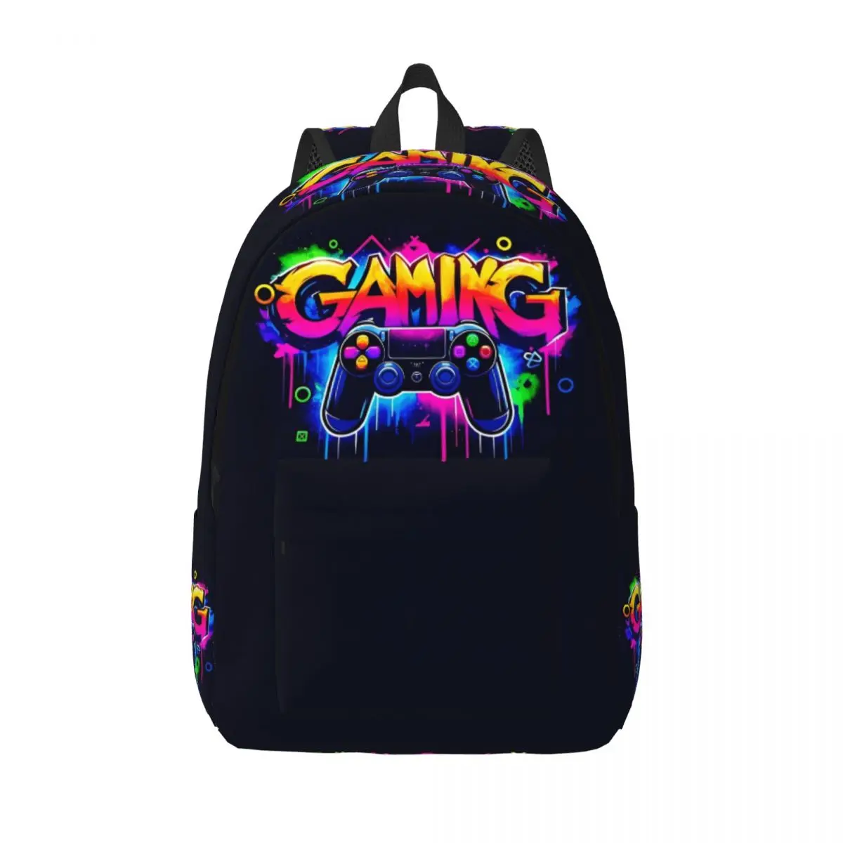 Video Game Gaming Controller Backpack for Men Women Casual Student Hiking Travel Daypack Graffiti Laptop Shoulder Bag Outdoor