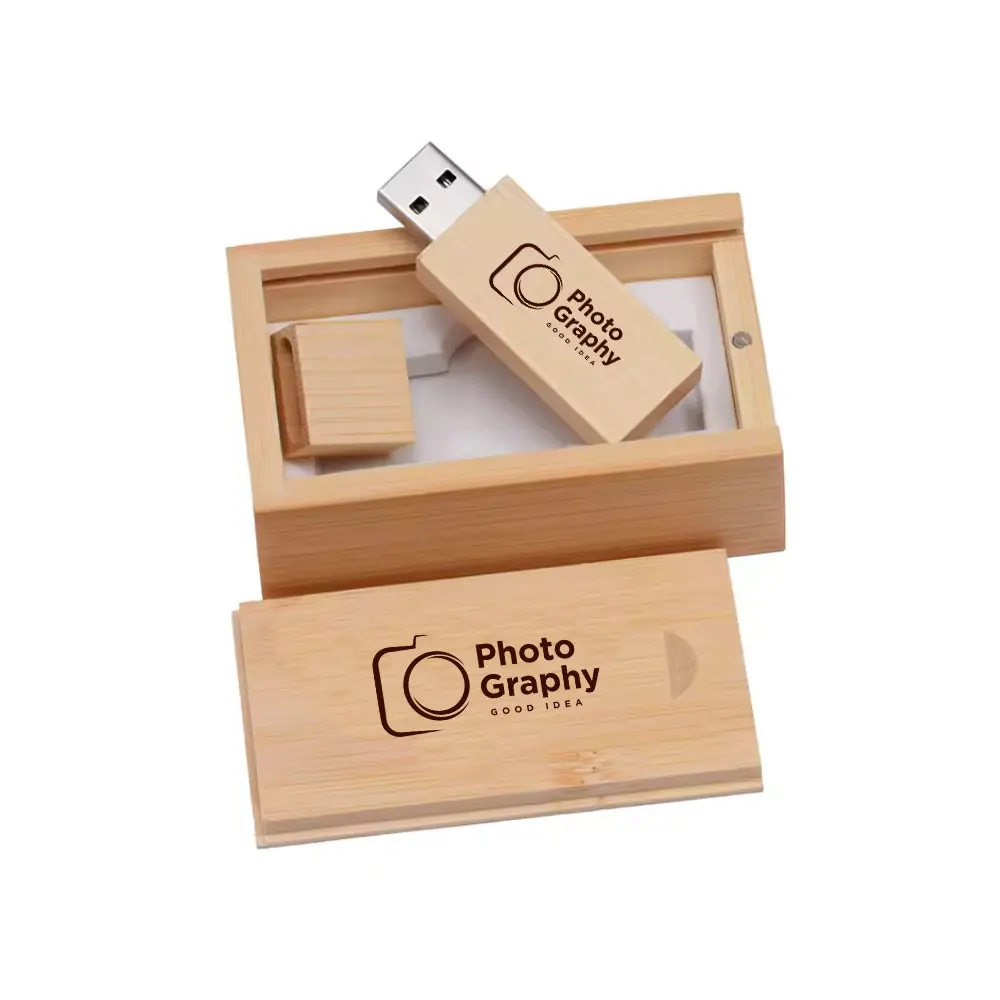 30 pcs/lot clé USB 4GB 8GB 16GB 32GB 64GB Usb 2.0 en bois + boîte clé U disque Logo personnalisé gratuit pour la photographie cadeau de mariage