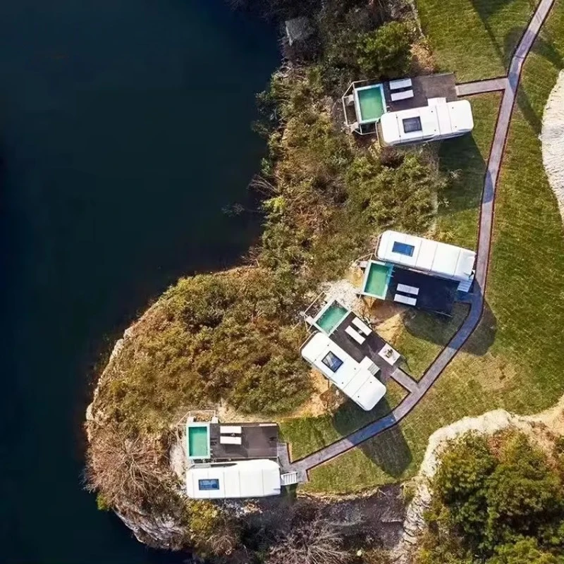 Casa móvel moderna da China pré-fabricada para férias ao ar livre Villa Space House feita de material de recipiente de aço