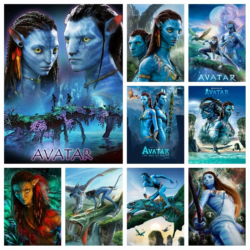 

New Disney Movie Avatar 2 The Way of Water Fantasy Art Diamond Painting Full Drills Jake Sully And Neytiri Cross Stitch Decor