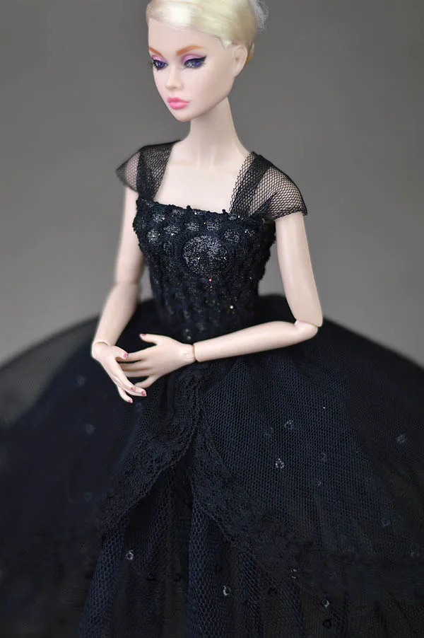 ชุดตุ๊กตา Elegant Lady สีดําชุดราตรีเสื้อผ้าสําหรับ 30 ซม.Super แต่งตัวตุ๊กตาสําหรับ 1/6 BJD ตุ๊กตาของขวัญตุ๊กตาอุปกรณ์เสริม