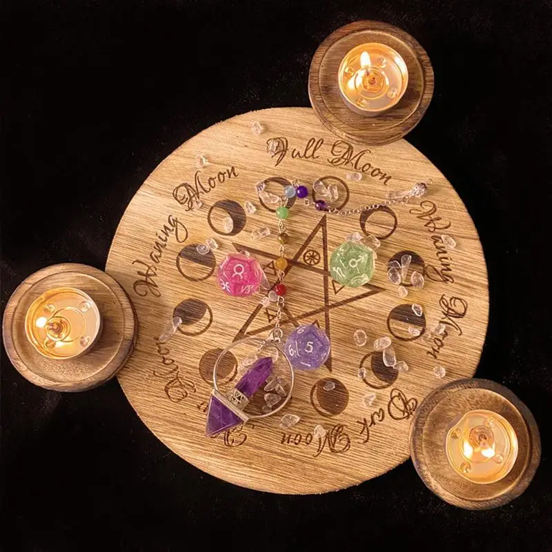 Magischer Kerzenständer Party-Deko Geschenk Neujahr Pentagramm Kerzenhalter Tarot Holz Wahrsagerei Zeremonie Zubehör