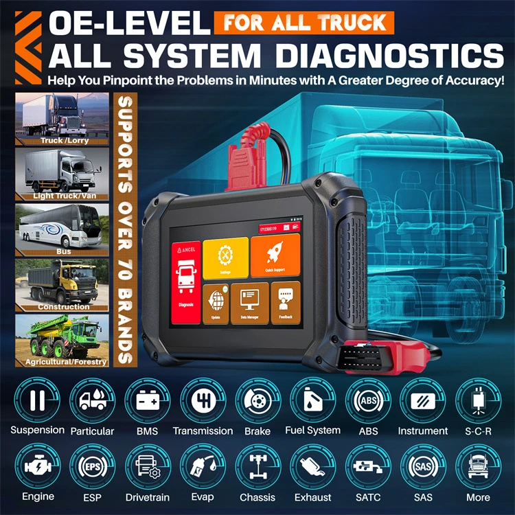 V5 HD Diesel Truck Detector Diesel OBD Diagnostic Tool Truck Scanner Overseas Version