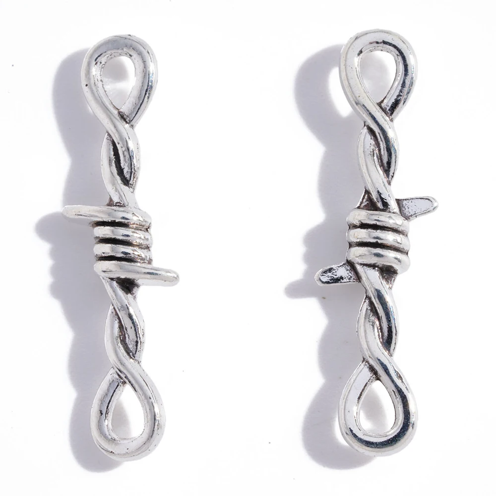 200pcs/lot Charms DIY Jewelry Accessories Alloy Thorn Rope Earring Connector Bracelet  Pendant