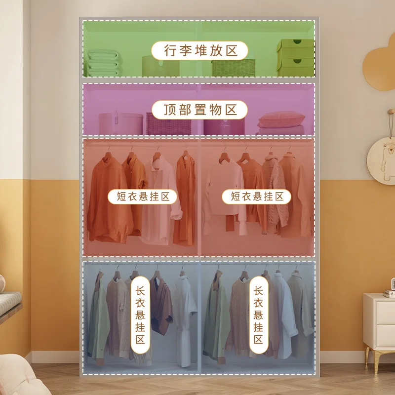 Armadietto portaoggetti per camera da letto senza formaldeide per uso domestico in acciaio, semplice combinazione da pavimento