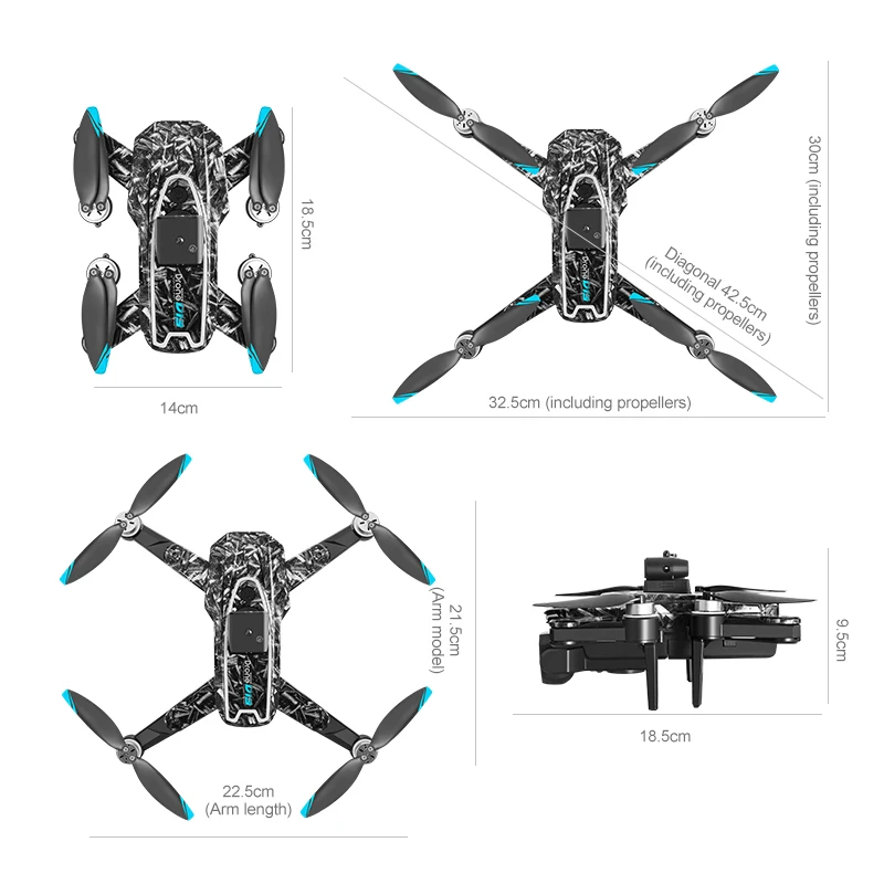 D13 quadcopter drone, equipped with dual cameras, WiFi connection, quad-rotor control, USB charging, 5.6-inch screen.