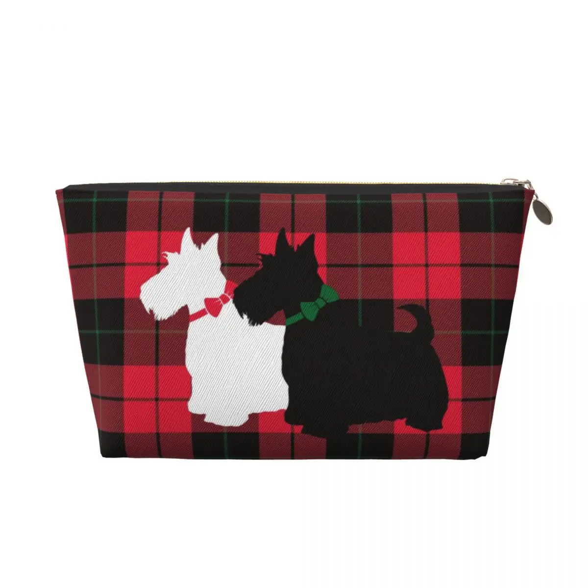 Custom Vogue Tartan Scottie Dog Cosmetic Bag Fashion Big Capacity Scottish Terrier Makeup Case Beauty Storage Toiletry Bags