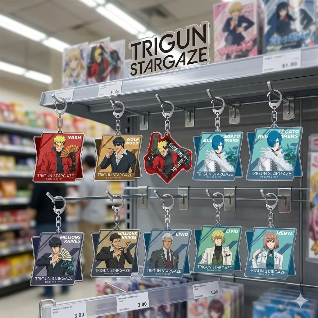 Trigun Stampede Vash the Stampede Nicholas D Wolfwood 6cm Acrylic Keychain Anime Keyring Cute Bag Pendant Ornaments Toy Gift