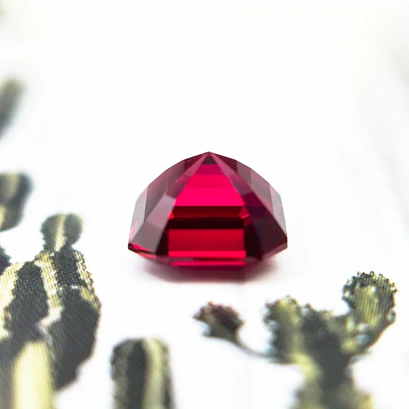 

A-Lab Grown Ruby Asscher Cut Рубиновый цвет DIY Подвески Изготовление ювелирных изделий Основные материалы Выбор сертификат AGL