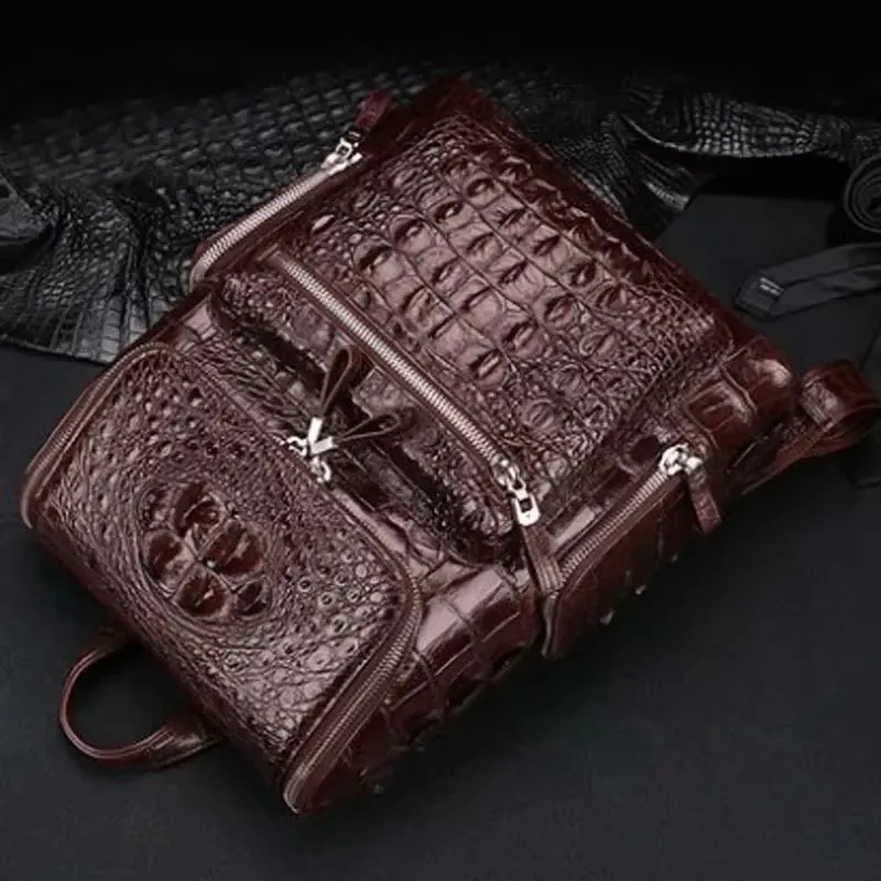 mafeimengge crocodile  men backpack travel business bag  large capacity business leisure bags men