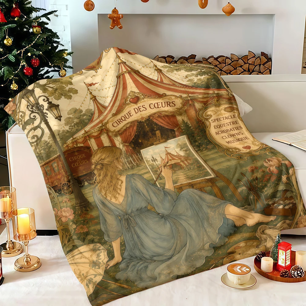 Minimal Floral Thanksgiving Modern Style Premium Microfiber Flannel Throw Great for Airplane Long Car Rides Traveling
