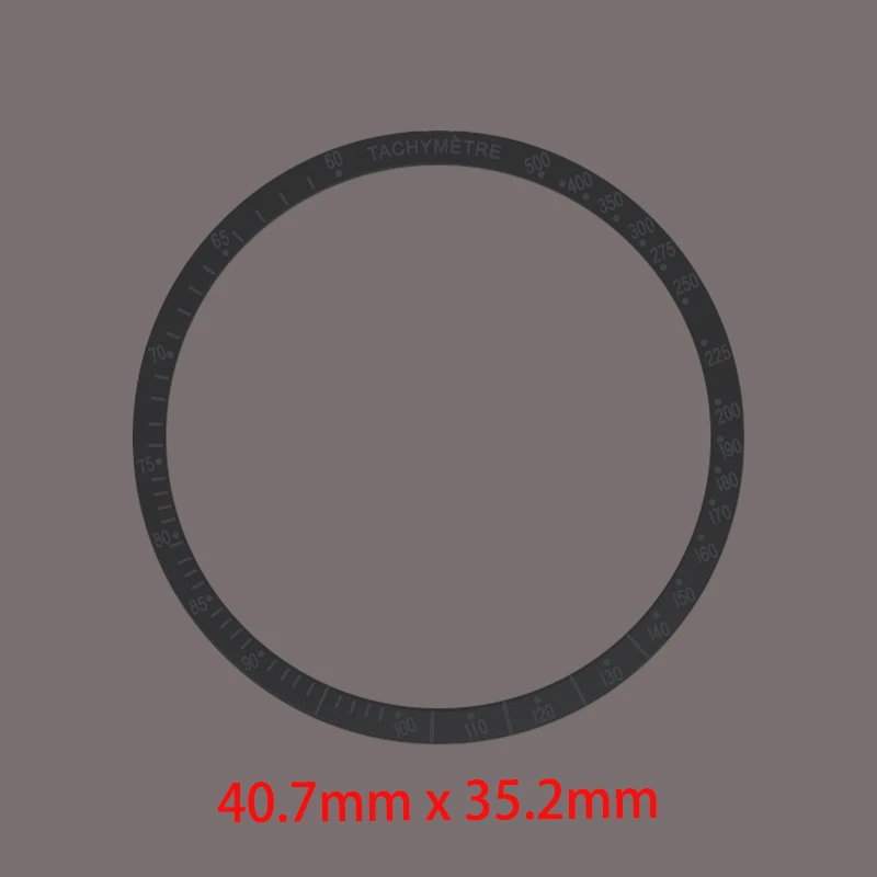40.7mm×35.2mm Plane Aluminium Bezel Ring Insert Fit For VK63 VK64 Movement Chronograph Quartz Movement Sapphire Crystal Parts