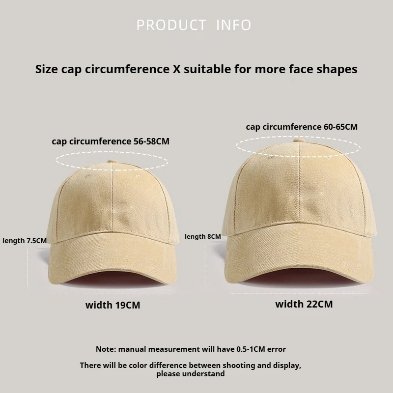 قبعة بيسبول كبيرة الحجم للغاية للرأس الكبير للجنسين من القطن بلون سادة، قبعة كبيرة الحجم، قبعة كاجوال قابلة للتعديل للرجال والنساء #5